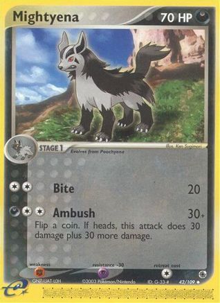 Mightyena 042/109 - Reverse Holofoil Ruby and Sapphire - Uncommon