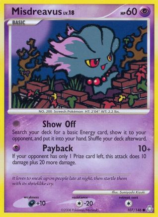 Misdreavus 107 - Reverse Holofoil Legends Awakened - Common