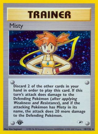 Misty (18) (18) 018/132 - 1st Edition Holofoil Gym Heroes - Holo Rare