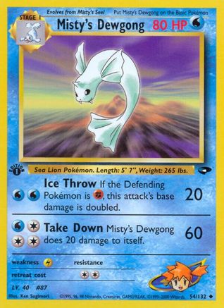 Misty's Dewgong 054/132 - 1st Edition Gym Challenge - Uncommon