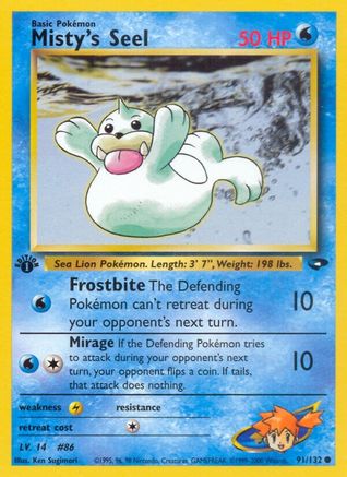 Misty's Seel 091/132 - 1st Edition Gym Challenge - Common