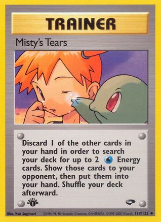 Misty's Tears 118/132 - 1st Edition Gym Challenge - Uncommon