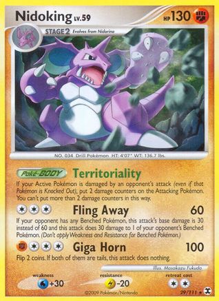 Nidoking 029 - Reverse Holofoil Rising Rivals - Rare