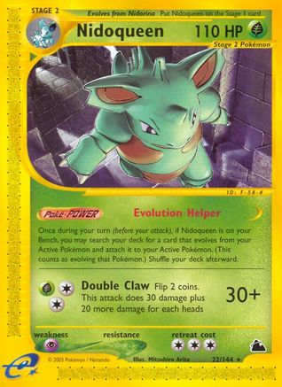 Nidoqueen (22) (22) 022 - Reverse Holofoil Skyridge - Rare