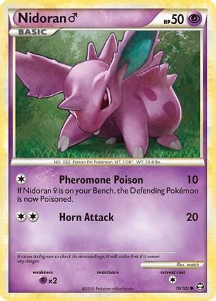 Nidoran M 070/102 - Reverse Holofoil Triumphant - Common