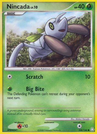 Nincada 108 - Reverse Holofoil Legends Awakened - Common