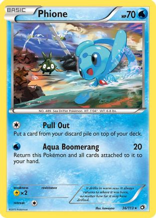 Phione 036/113 - Reverse Holofoil Legendary Treasures - Rare