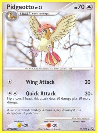 Pidgeotto 058 - Reverse Holofoil Secret Wonders - Uncommon