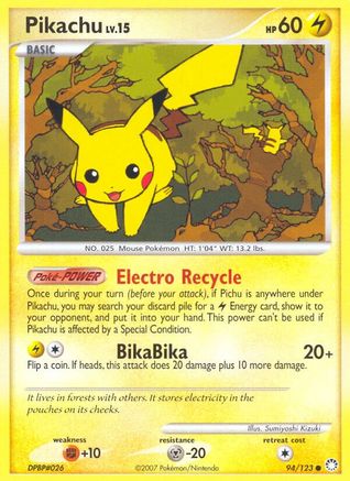Pikachu 094/123 - Reverse Holofoil Mysterious Treasures - Common