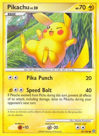 Pikachu 070/100 - Reverse Holofoil Stormfront - Common
