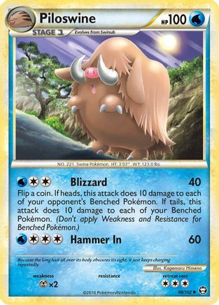 Piloswine 048/102 - Reverse Holofoil Triumphant - Uncommon