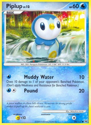Piplup 085/127 - Reverse Holofoil Platinum - Common