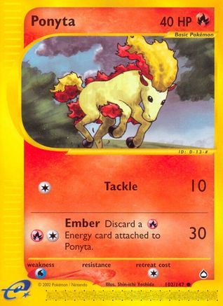 Ponyta 102 - Reverse Holofoil Aquapolis - Common