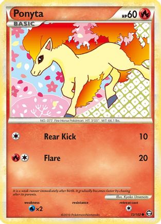 Ponyta 072/102 - Reverse Holofoil Triumphant - Common