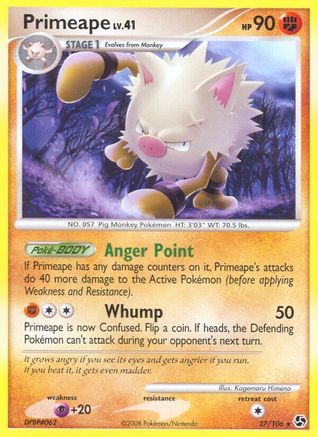 Primeape 027 - Reverse Holofoil Great Encounters - Rare