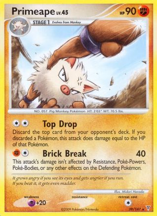Primeape 039 - Reverse Holofoil Supreme Victors - Rare