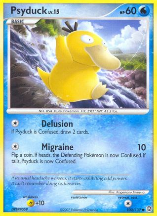 Psyduck 100/132 - Reverse Holofoil Secret Wonders - Common