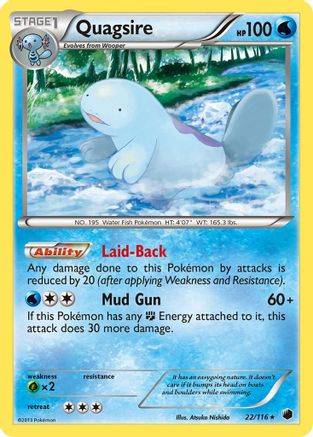 Quagsire 022 - Reverse Holofoil Plasma Freeze - Rare