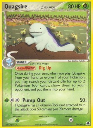 Quagsire (Delta Species) 021/101 - Reverse Holofoil Dragon Frontiers - Rare