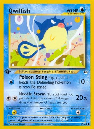Qwilfish 049/64 - 1st Edition Neo Revelation - Common