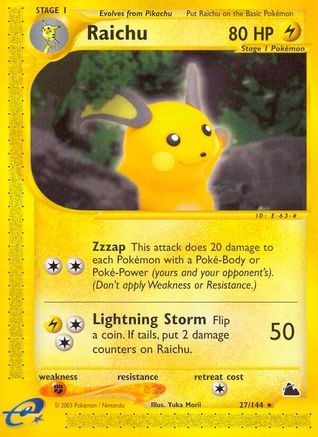 Raichu (27) (27) 027 - Reverse Holofoil Skyridge - Rare