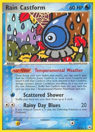 Rain Castform 023 - Reverse Holofoil Hidden Legends - Rare