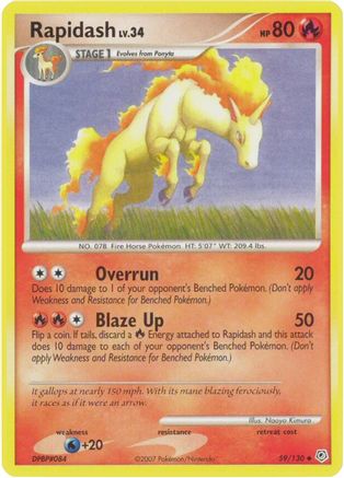 Rapidash 059 - Reverse Holofoil Diamond and Pearl - Uncommon