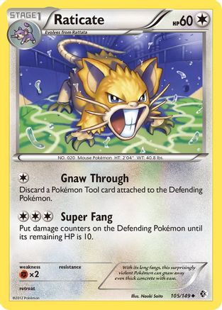 Raticate 105 - Reverse Holofoil Boundaries Crossed - Uncommon