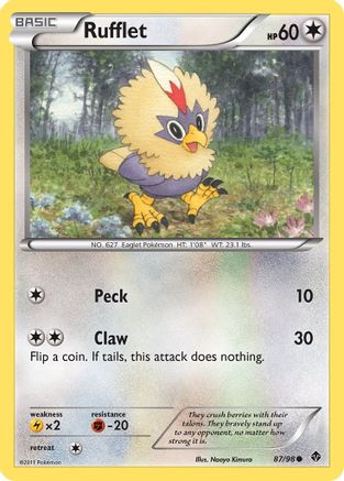 Rufflet (87) (87) 087 - Reverse Holofoil Emerging Powers - Uncommon