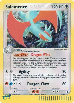 Salamence 010/097 - Reverse Holofoil Dragon - Holo Rare