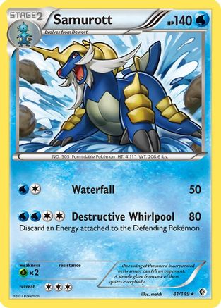 Samurott 041 - Reverse Holofoil Boundaries Crossed - Holo Rare