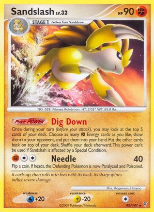Sandslash 042 - Reverse Holofoil Supreme Victors - Rare