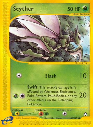 Scyther (106) (106) 106/147 - Reverse Holofoil Aquapolis - Common