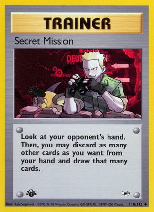 Secret Mission 118/132 - 1st Edition Gym Heroes - Uncommon