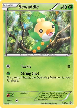 Sewaddle (3) (3) 003 - Reverse Holofoil Emerging Powers - Common