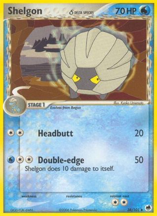 Shelgon (Delta Species) 038 - Reverse Holofoil Dragon Frontiers - Uncommon
