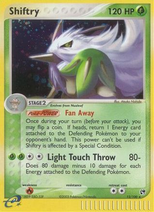 Shiftry 012/100 - Reverse Holofoil Sandstorm - Holo Rare