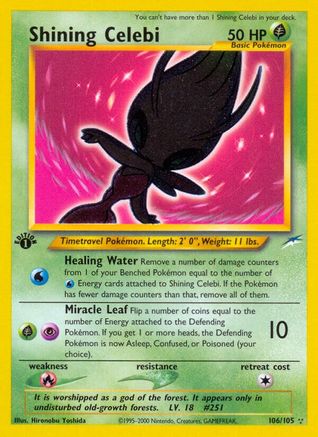 Shining Celebi 106 - 1st Edition Holofoil Neo Destiny - Secret Rare