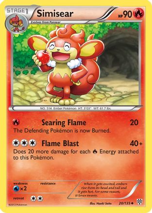 Simisear 020 - Reverse Holofoil Plasma Storm - Uncommon