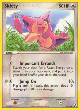 Skitty 064/92 - Reverse Holofoil Legend Maker - Common