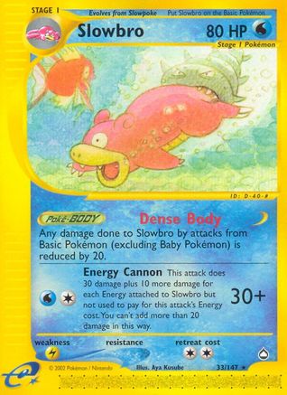 Slowbro 033 - Reverse Holofoil Aquapolis - Rare