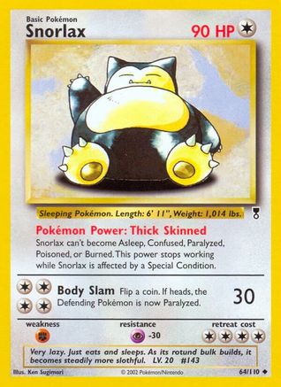 Snorlax 064/110 - Reverse Holofoil Legendary Collection - Uncommon