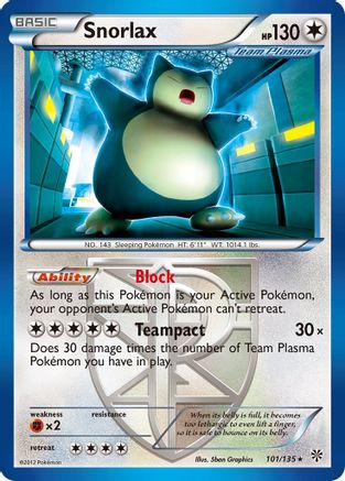 Snorlax (Team Plasma) 101/135 Plasma Storm - Rare