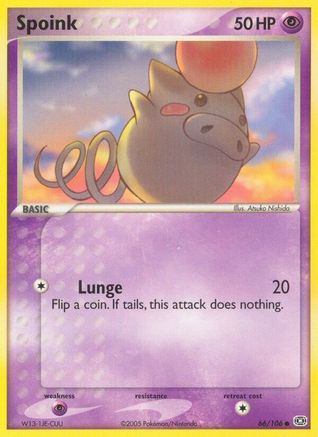 Spoink 066/106 - Reverse Holofoil Emerald - Common