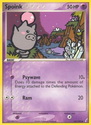 Spoink 062/100 - Reverse Holofoil Crystal Guardians - Common