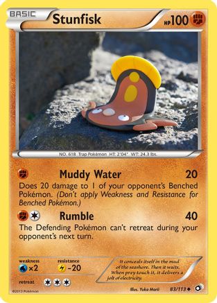 Stunfisk 083/113 - Reverse Holofoil Legendary Treasures - Uncommon