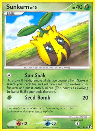 Sunkern 114 - Reverse Holofoil Secret Wonders - Common