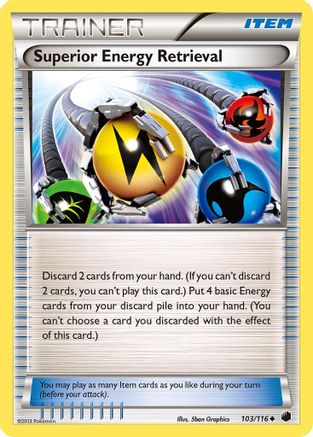 Superior Energy Retrieval 103/116 - Reverse Holofoil Plasma Freeze - Uncommon