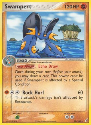 Swampert 027/100 - Reverse Holofoil Crystal Guardians - Rare