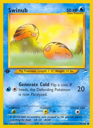 Swinub 084/105 - 1st Edition Neo Destiny - Common